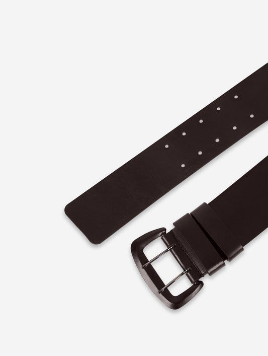 Chocolate leather belt