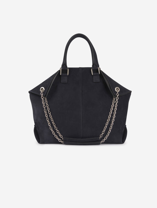 Navy blue suede Chamallow tote bag