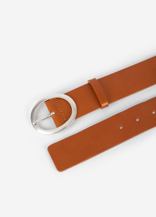 Camel leather belt