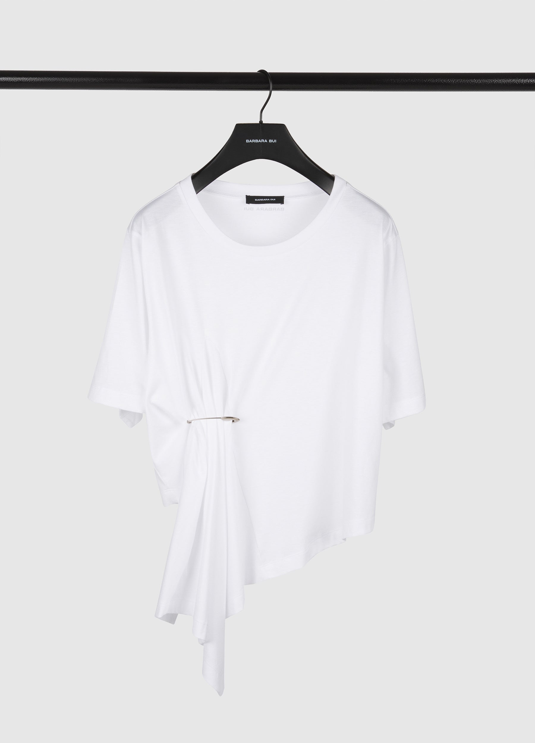 Asymmetrical cotton jersey T-shirt