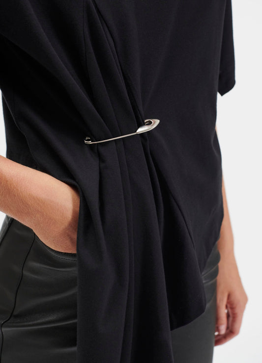 Asymmetrical cotton jersey T-shirt